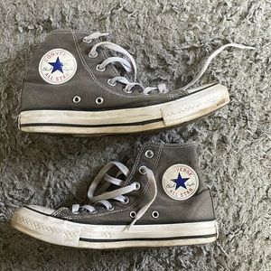 Grey high top converse